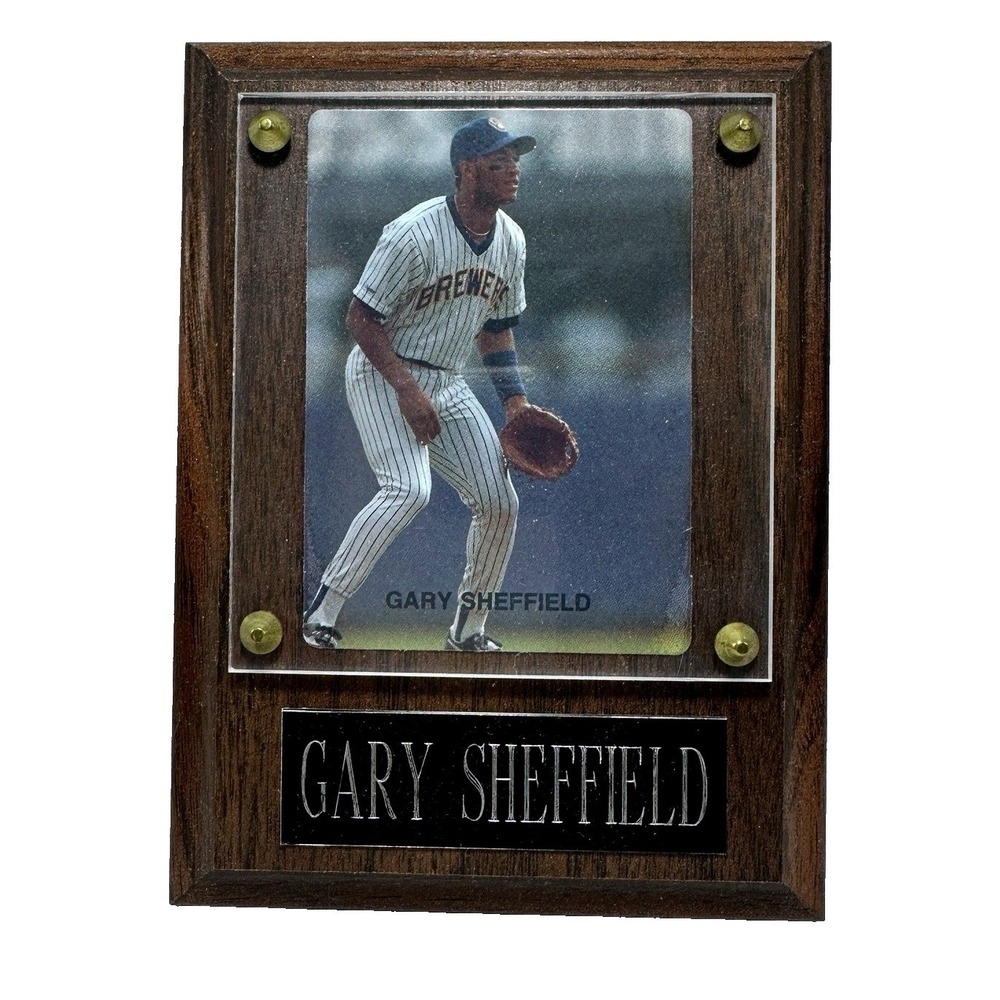 Gary Sheffield Brewers Baseball Card Plaque Wall Decor‎ MLB Memorabilia